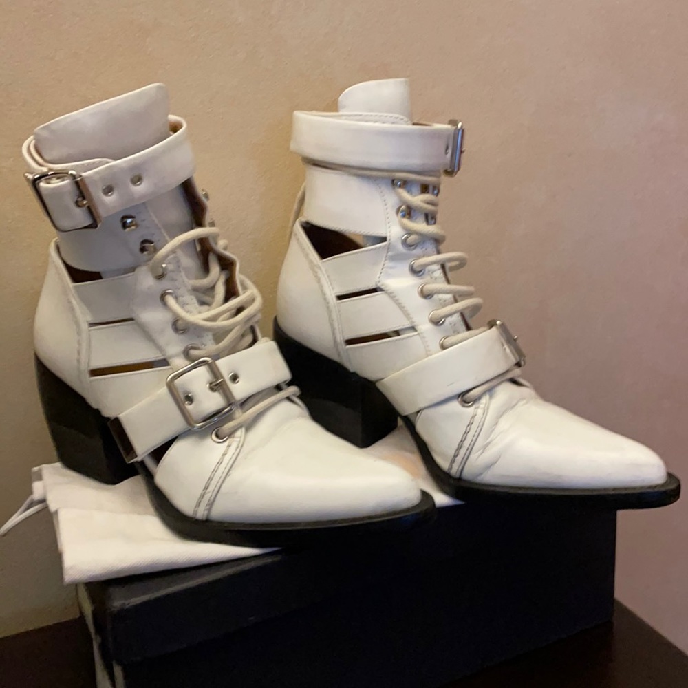 Chloe Leather Lace Up Rylee Buckle boots